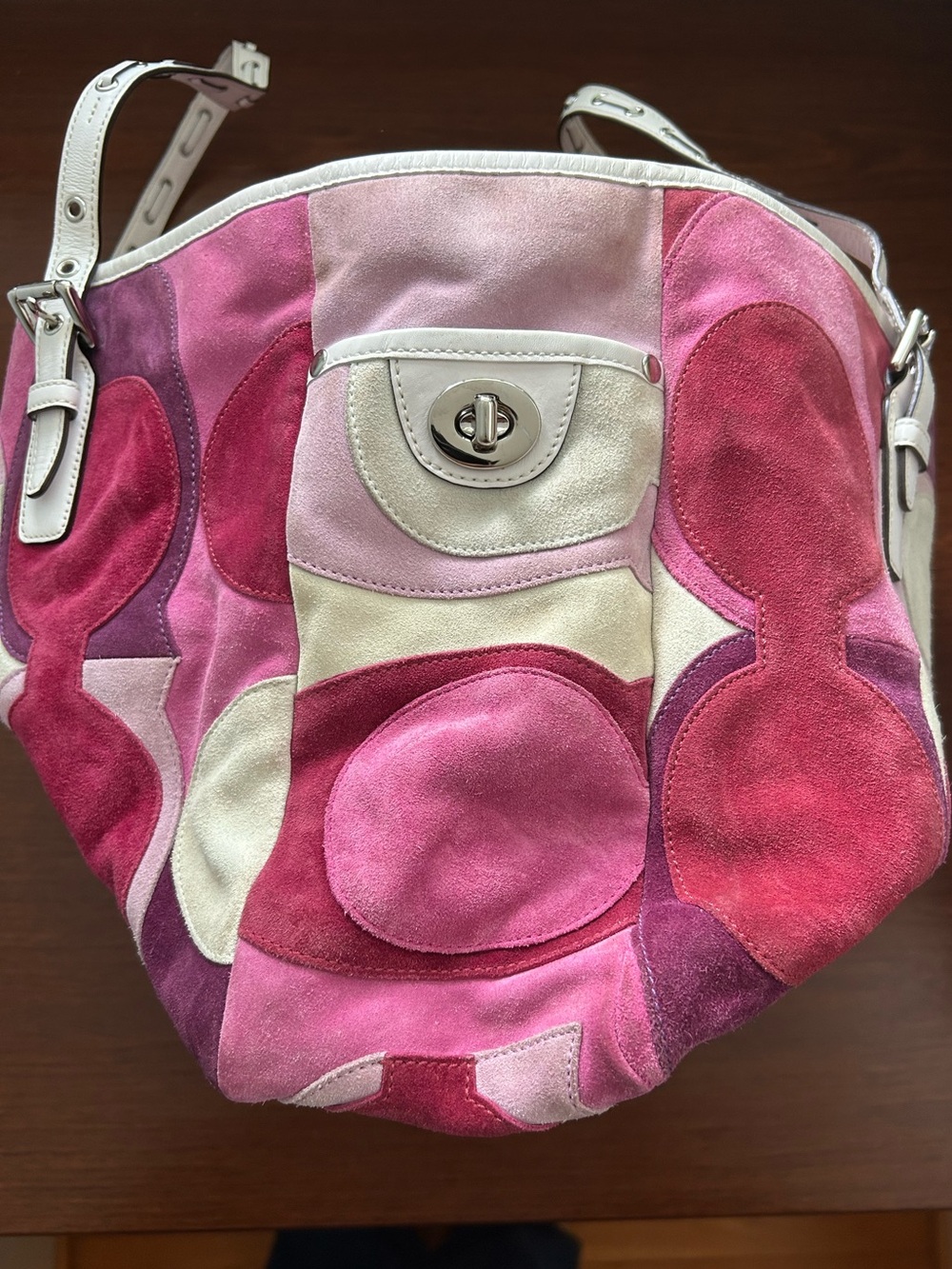 Y2K Coach Pink Suede Optic Tote - Picture 2 of 10